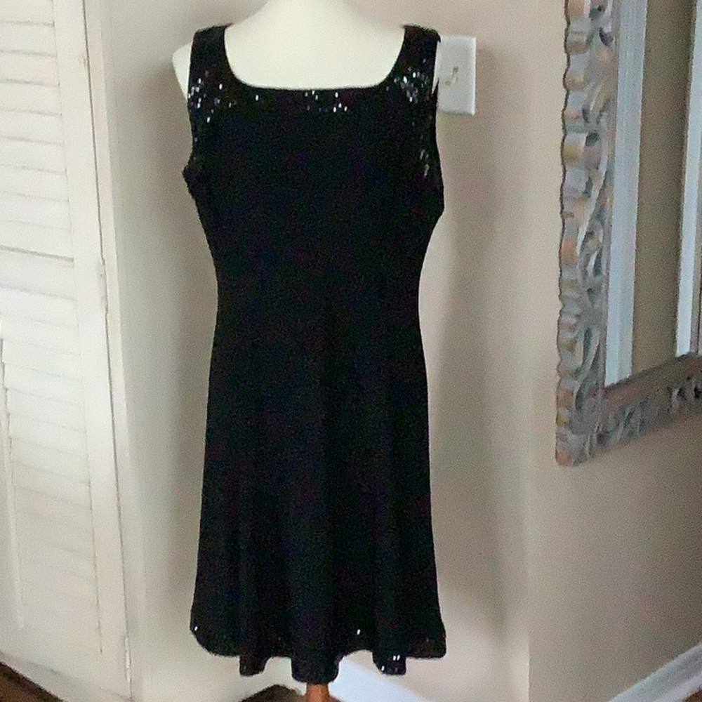 Chaps Black/Sequin Dress